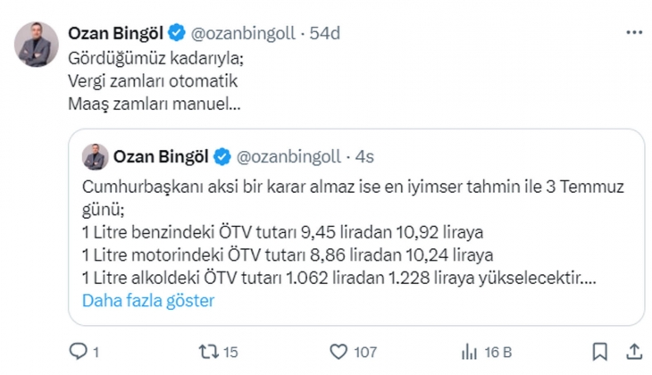 Akaryakıtta ÖTV değişecek: 1 litre benzindeki ÖTV 10.92 TL ye, motorindeki ÖTV 10.24 TL ye yükselecek!