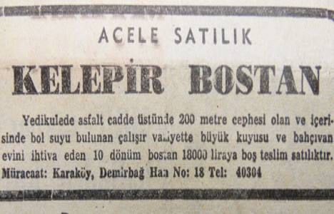 1948 yılında Yedikule'de 10 dönüm bostan, 18 bin liraya satılacakmış!