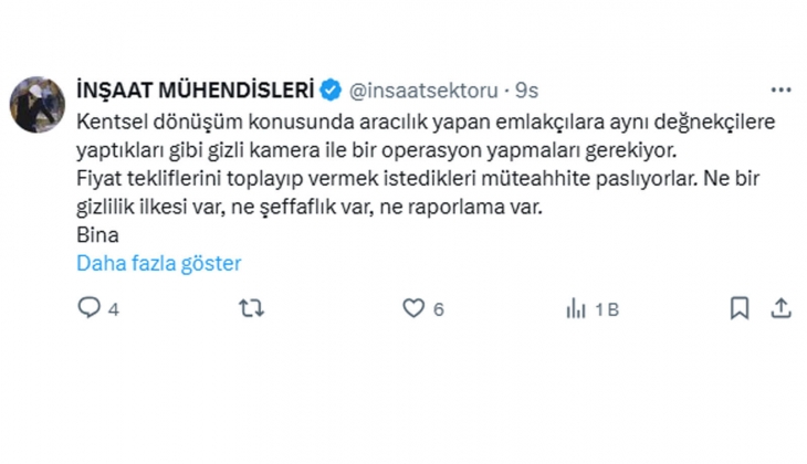 İnşaat mühendislerinden emlakçı çıkışı: Kentsel dönüşümde bina sakinlerini yanlış yönlendiriyor, el altından para alıyor