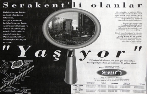 1996 yılında Serakent te 7.650.000.000 liraya daire!