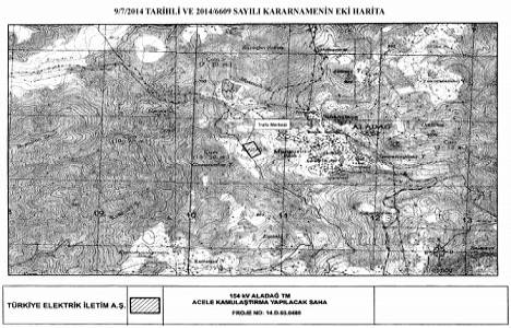 Adana Aladağ Trafo Merkezi için kamulaştırma yapılacak!