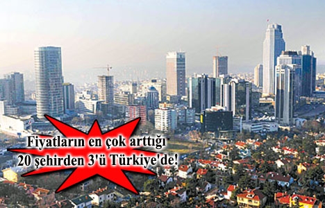 İstanbul konut fiyat artışlarında dünyada 3. oldu!