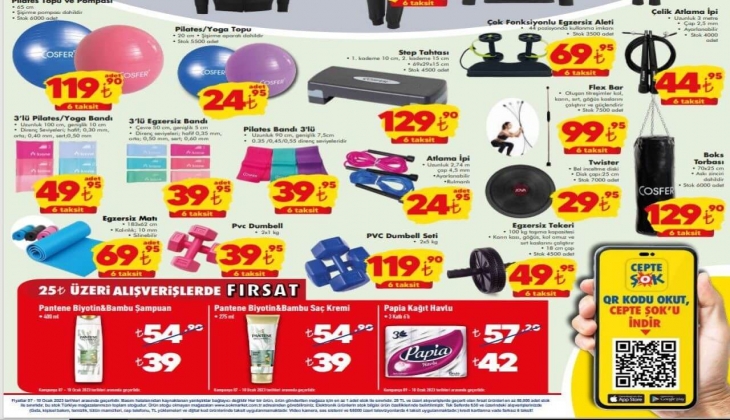 Spor tutkunları kaçırmayın! ŞOK’ta pilates topu 24,90 TL, egzersiz matı 69,95 TL! 7 Ocak 2023 Fiyat Listesi