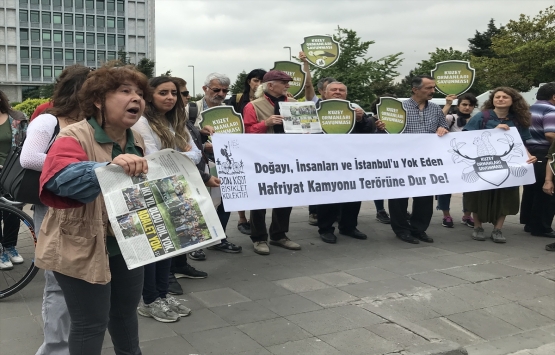 İstanbul'da hafriyat kamyonlarına tepki eylemi!