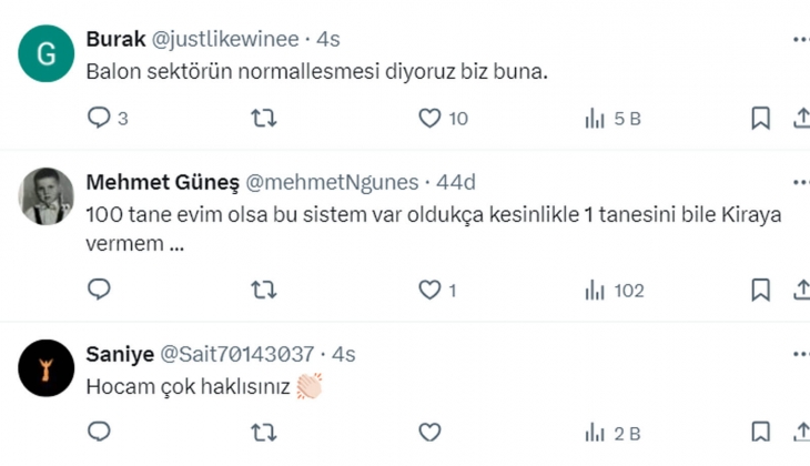 Ünlü ekonomist Ev sahibini düşman gören anlayış değişmeden, Türkiye den konut almayın dedi!