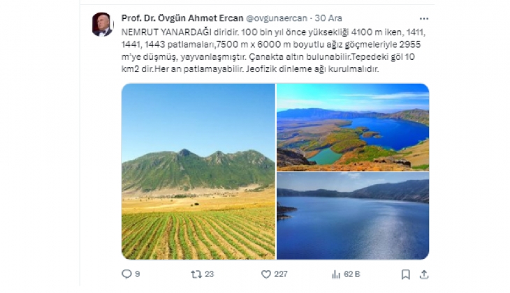 Prof. Dr. Ahmet Ercan dan dikkat çeken yanardağ uyarısı: Depremde patlama yapabilir!