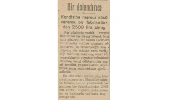 1942 yılında emlak vergisi dolandırıcıları fabrikatörlerin peşine düşmüş!