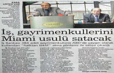 2003 yılında İş Bankası, gayrimenkullerini Miami usulü satacakmış!