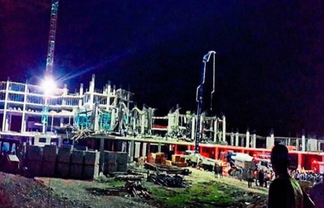 Antalya Serik'teki otel inşasında göçük meydana geldi!