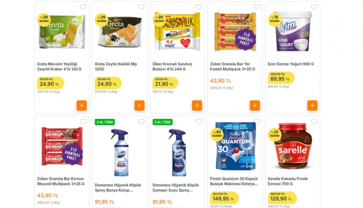 Migros ta yüzde 50 ye varan dev indirim bugün başladı! Finish Quantum 30 kapsül 149, 430 g Fora zeytin 89 TL!