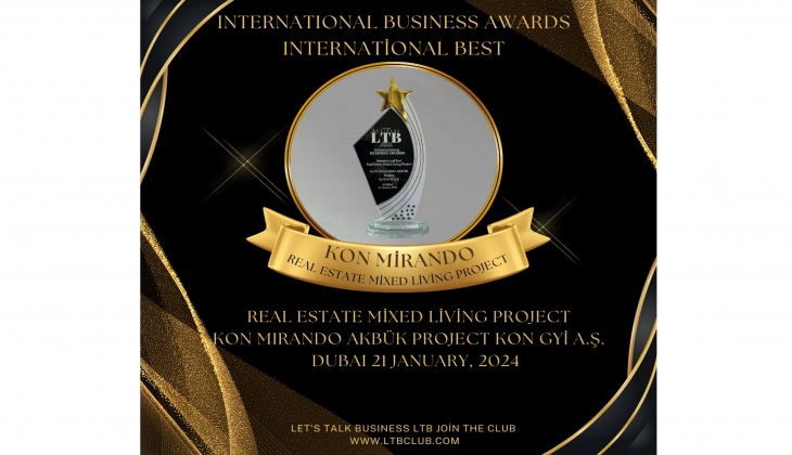 Kon GYG Yapı imzası taşıyan Didim Kon Mirando’ya Dubai den ödül