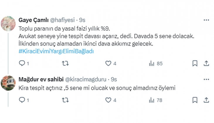 Kira tespit davasının sonuçlanması istinafla beraber 5 seneyi buluyor! Ev sahipleri şikayetçi!