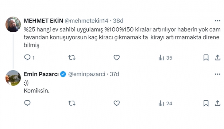 Emsali 30 bin TL olan evlerde 3-5 bin TL ye oturuyorlar: Kimse kötü niyetli kiracıları finanse etmeye mecbur değil!