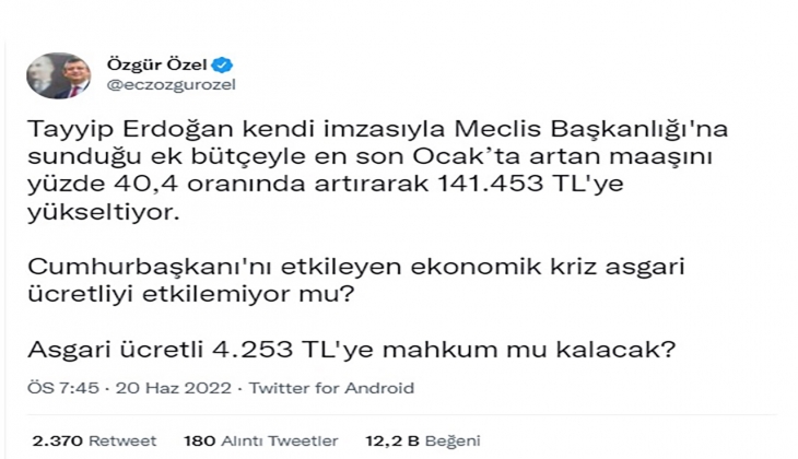 Cumhurbaşkanı Erdoğan ın maaşına istediği zam belli oldu! Bakın zamlı maaşı kaç lira olacak