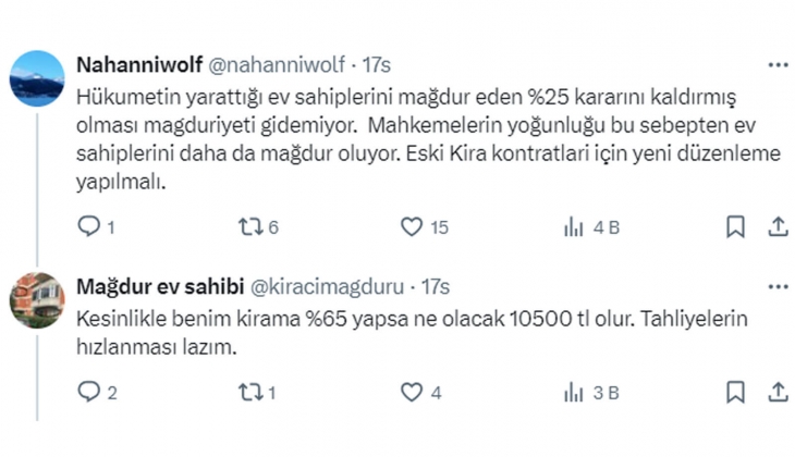 Yüzde 25 zam sınırına takılan ev sahiplerinin mağduriyeti bitmedi: Yan apartmanda kira 55 bin TL, benim aldığım 6.500 TL