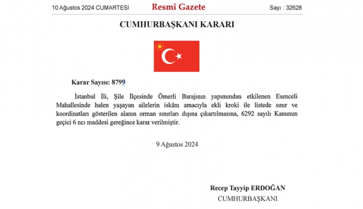 Şile nin bu mahallelerinde oturanlar dikkat! Bazı alanlar orman sınırı dışına alındı!