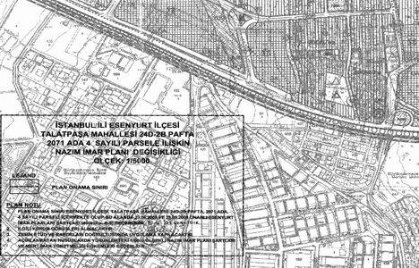 Esenyurt Talatpaşa Mahallesi 2071 ada 4 parselin imar planı yarın askıdan indiriliyor!
