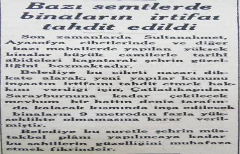 1933 yılında binalara kat sınırlaması getirilmiş!