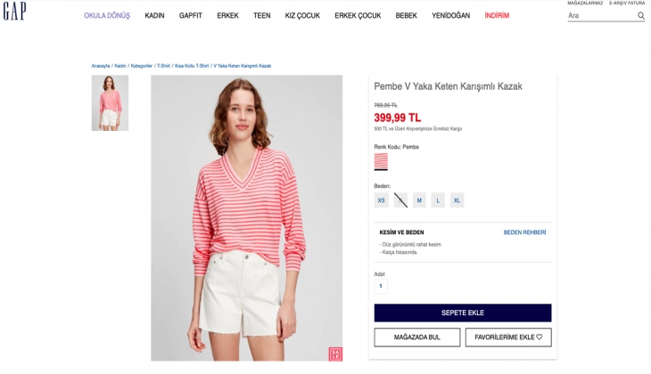 GAP online üzerinden yüzde 35’e varan indirimlerle sizi bekliyor. İşte 23 Eylül 2022 GAP fiyat listesi
