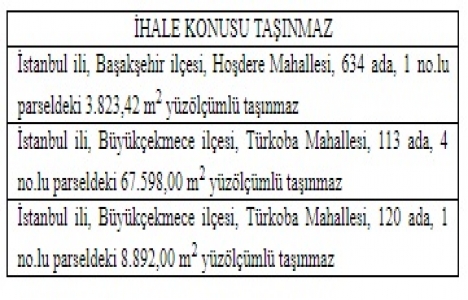 ÖİB Başakşehir ve Büyükçekmece deki 3 arsayı özelleştiriyor!