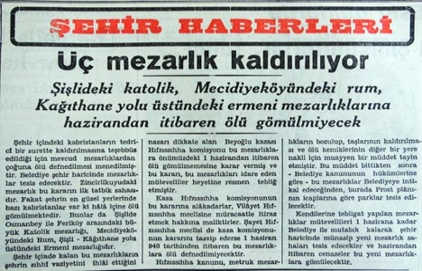 1940 yılında şehir içindeki mezarlıklar kaldırılacak!