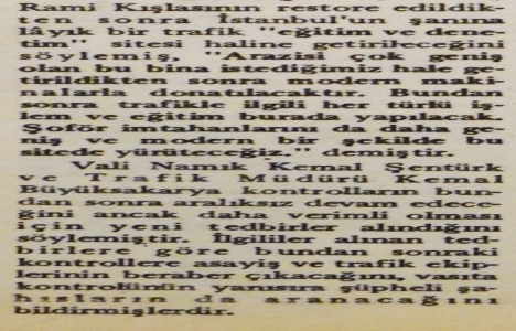 1974 yılında Rami Kışlası, Trafik Sitesi olacakmış!