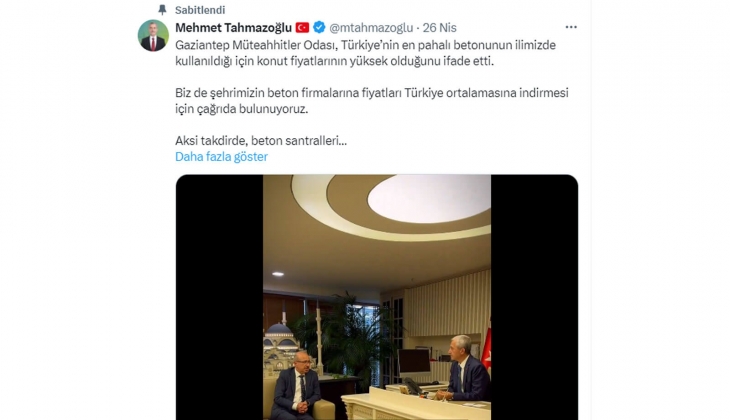 Gaziantep Şahinbey Belediye Başkanı ndan çimentoculara sert çıkış: Fiyatlar düşmezse, kendi beton santralimizi kuracağız