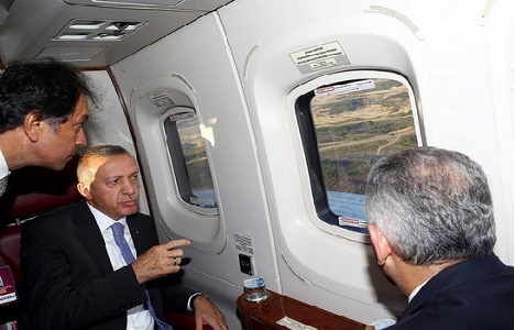 Cumhurbaşkanı Erdoğan dev projelerin inşaatını havadan inceledi!
