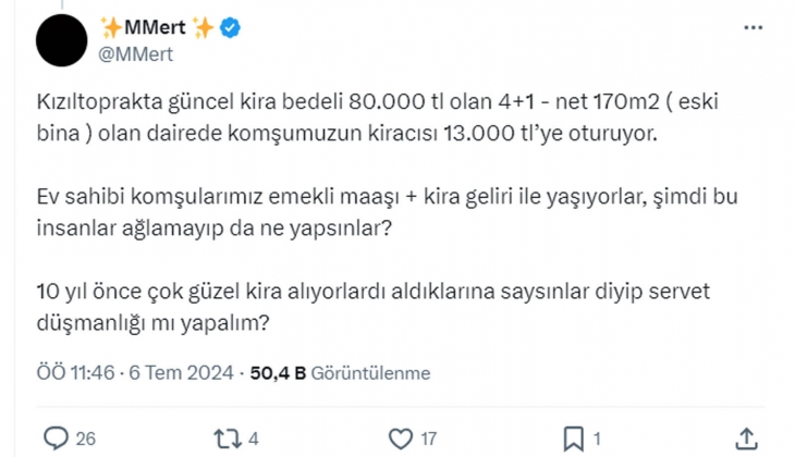 Emekli maaşı ve kira geliriyle yaşayanlar nasıl geçinecek? 80 bin TL lik evlerde 13 bin TL ye oturan kiracılar var!