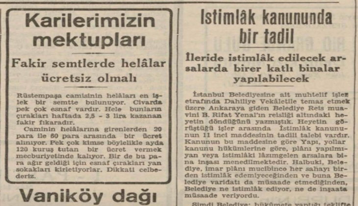 1940 yılında İstimlak Kanunu'nda değişiklik! Yeni istimlak edilecek arsalarda birer katlı binalar yapılabilecek!