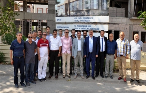 Zonguldak'taki Ereğli Vergi Dairesi hizmet binasının inşaatı incelendi!