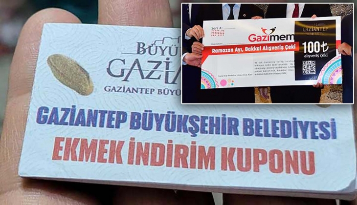 Gaziantep'te indirimli ekmek kuponundan sonra şimdi de bakkalarda geçerli 100 liralık alışveriş çeki!