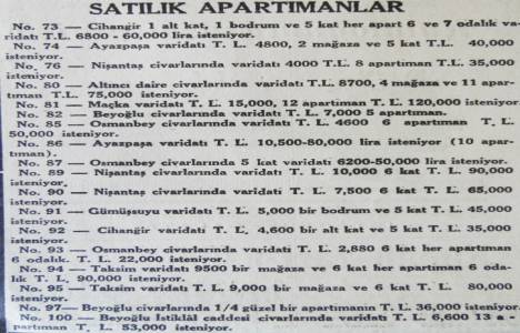 1932'te İstanbul'da Lüks Semtlerde Satılık Daireler!