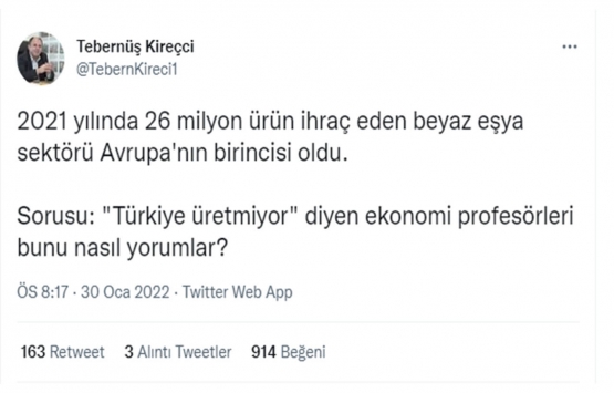 Türkiye beyaz eşya sektörü ihracatta Avrupa şampiyonu oldu!