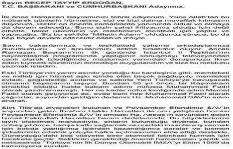 Fadıl Akgündüz den Başbakan Recep Tayyip Erdoğan a mektup!