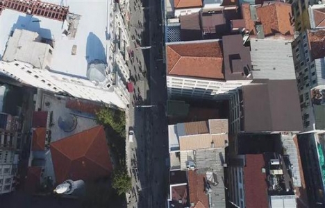 İstiklal Caddesi nde son durum! Çalışmalar havadan görüntülendi!
