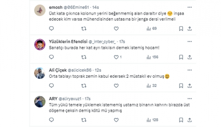 Deprem yönetmeliğine meydan okuyan o bina hayrete düşürdü!
