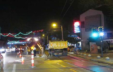 Bursa Altıparmak Caddesi'nde tramvay hattı düzeltiliyor!