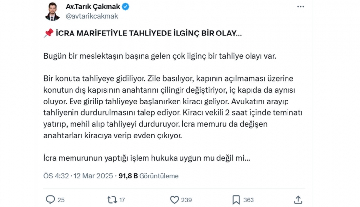 Kiracı tahliyesinde bir garip olay: İcra memuru kiracıyla anlaşma yapabilir mi? 