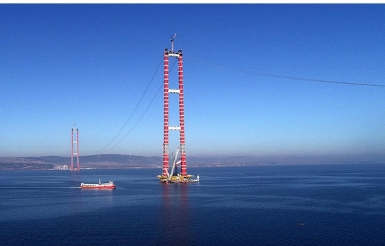 1915 Çanakkale Köprüsü nde ilk tabliye bloğun montajı yapıldı!