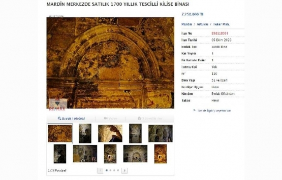 Mardin de 1700 yıllık kilise 7.2 milyon TL ye satışa çıkarıldı!