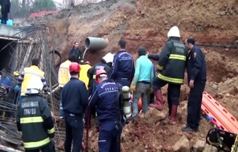 Kahramanmaraş'ta su kanalı inşaatında göçük!