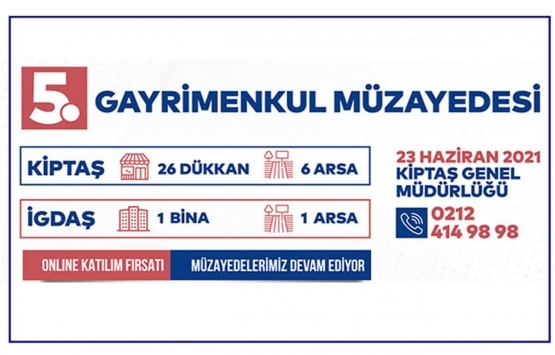 KİPTAŞ ın 5. Gayrimenkul Müzayedesi nde hangi gayrimenkul ne kadara satıldı?