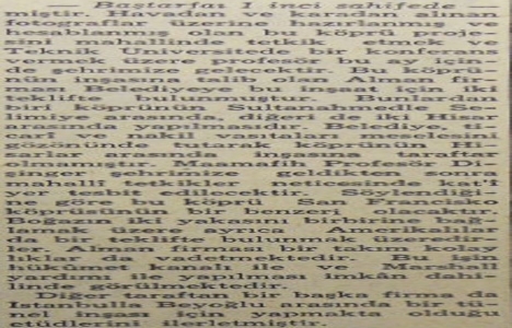 1951 yılında Boğaz ın iki yakasını birleştirmek için köprü yapacaklarmış!