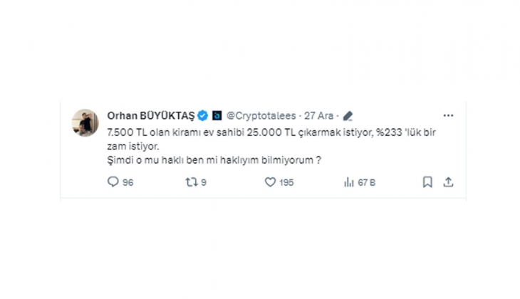 7 bin 500 TL olan ev kirası 25 bin TL ye çıkarılabilir mi? Ev sahibi mi haklı, kiracı mı?