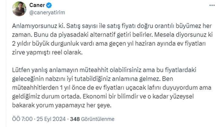 Faizler düşünce konut fiyatları fırlamaz: 2021 Eylül ün bile gerisine düşer!