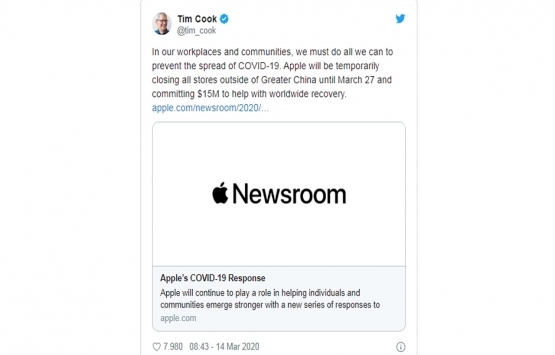 Apple, Çin dışındaki tüm mağazalarını kapatacak!