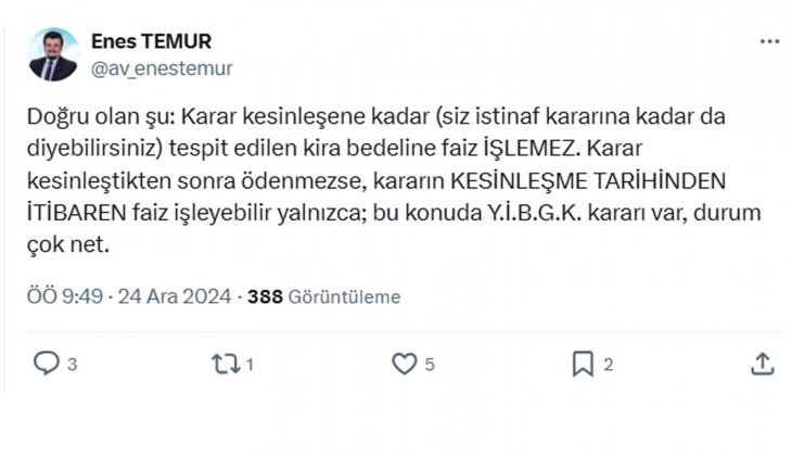 İstinaf süresinde kiraya faiz işlenir mi? Avukattan ev sahiplerine açıklama!