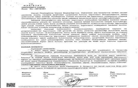 İstanbul Şehir Üniversitesi’ne usulsüz şekilde bedelsiz arazi tahsis edilmiş!