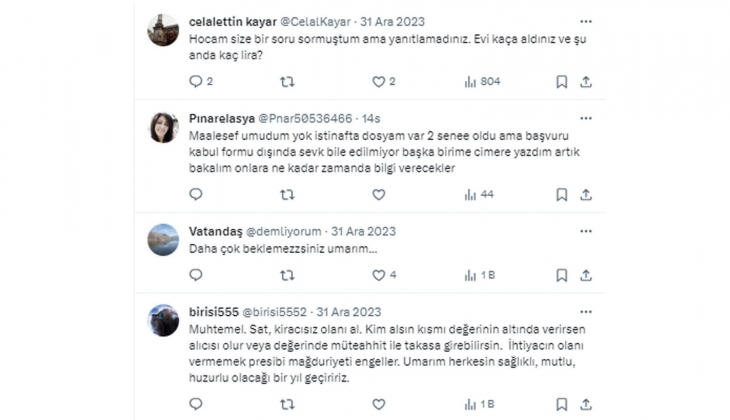 Ünlü doktordan 2024 dileği: Umarım bu yıl benim gibi on binlerce mağdur insan evlerine kavuşur!